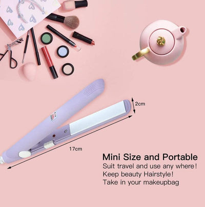 Lightweight Portable Mini Hair Straightener -  1 Pcs with Medium Heat and Dual Speed Settings